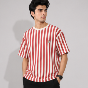 Men's Premium Vertical Stripe Half Sleeve T-Shirt | Soft Breathable Summer Casual Tee